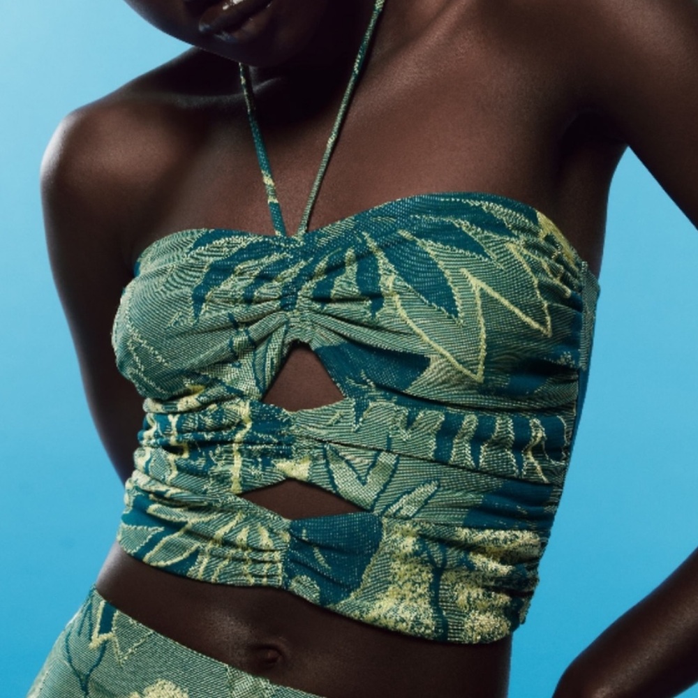 Green Strapless Women's Top